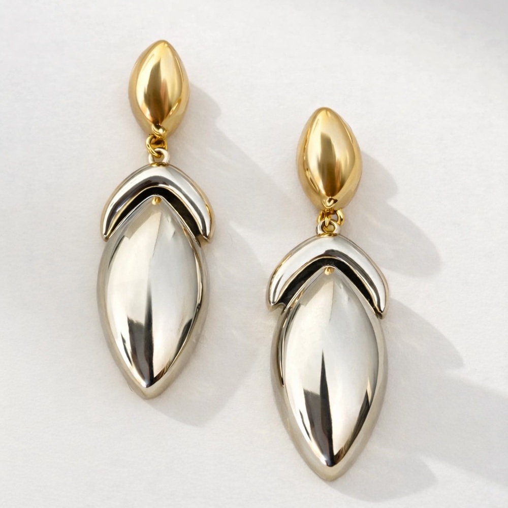 Gold and Silver Dangle Earrings